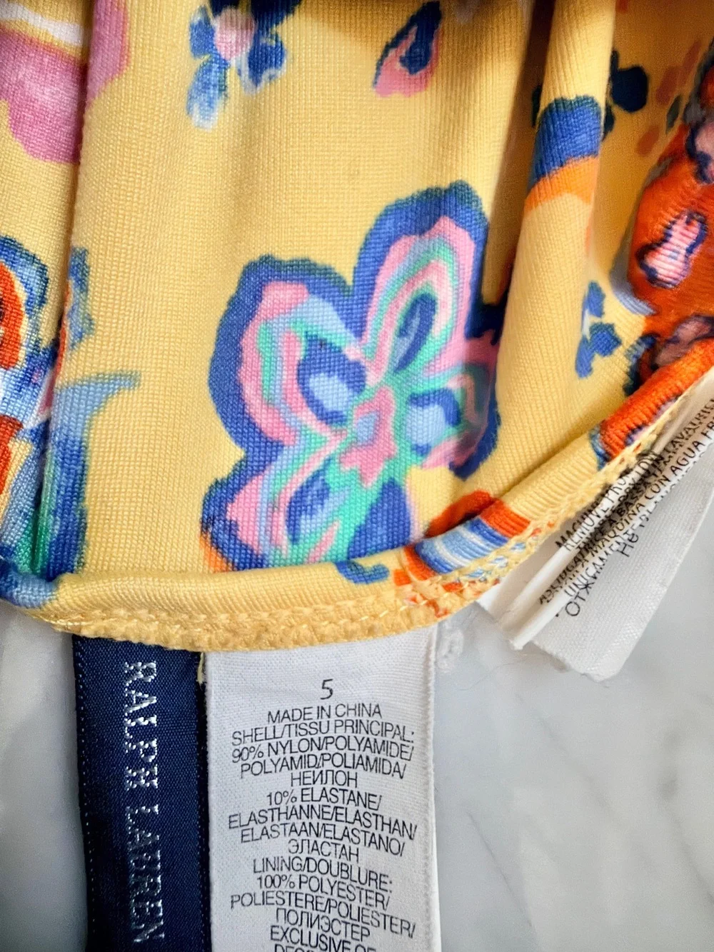 Ralph Lauren Tankini Yellow Swimsuit Size 5